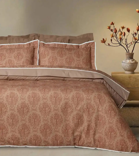 Das Home 1731 Σετ Σεντόνια Υπέρδιπλα 250x270εκ. Teracotta (4τμχ)