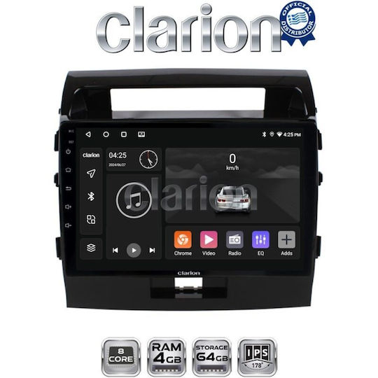 Clarion Auto-Audiosystem für Toyota Land Cruiser 2009> 2015 (Bluetooth/USB/WiFi/GPS/Apple CarPlay/Android Auto) mit 10,1-Zoll-Touchscreen