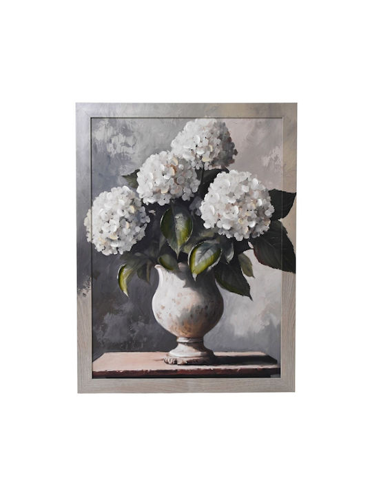 Iliadis Λευκές Ορτανσίες Πίνακας σε Καμβά 60x80cm