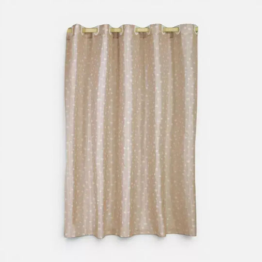 Nef-Nef Homeware Pol.trust Perdea de Duș Textilă cu Capse Metalice 180x200 cm Bej