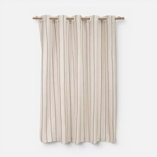 Nef-Nef Homeware Apart Κουρτίνα Μπάνιου Υφασμάτινη με Τρουκς 180x200cm Εκρού