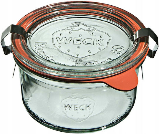 Weck Set 12Stücke Lebensmittelgläser Allgemeine Verwendung mit Deckel Glas Transparent 165ml 12Stücke