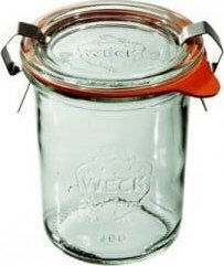 Weck 12er-Set Gläser für den allgemeinen Gebrauch mit Deckel und Gestell, transparentes Glas, 160 ml, 12 Stück