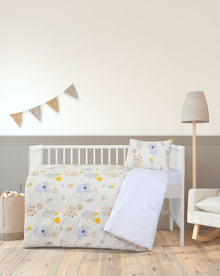 Kocoon Set Babybettlaken aus Baumwolle mit Gummizug für die Wiege Weiß 70 x 130 cm
