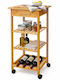 Relaxdays Cărucior de Bucătărie cu 4 Rafturi Bej 39x39x80cm