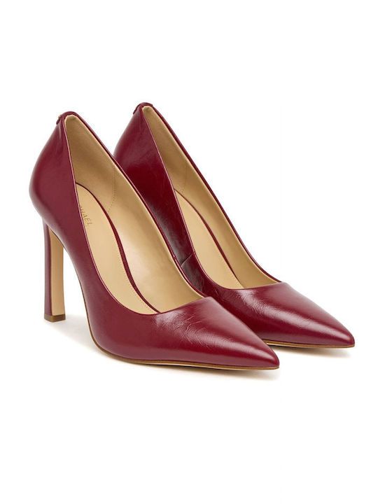 Rote Pumps aus Leder mit hohem Absatz