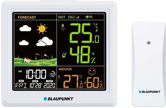 Blaupunkt WS25WH Ασύρματος Μετεωρολογικός Σταθμός Ψηφιακός Επιτραπέζιος Λευκός