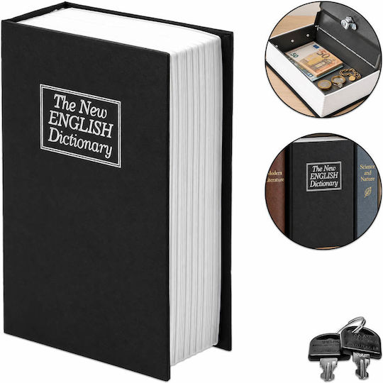 Метална Книга-сейф с Ключалка, Черна Booksafe Kbs-801 Homesafe