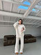 Women's White Set with Trousers in a Loose Fit