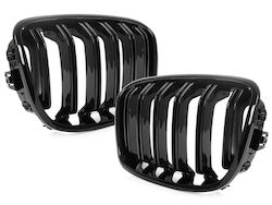 Bmw 1 F20 F21 11-14 3/5d Hatchback Grilles Between Headlights Kidneys Left + Right Set Black Glossy Double Bar Bmw 1 F20 F21 11-14 3/5d Hatchback Grilles Between Headlights Kidneys Left + Right Set Black Glossy Double Bar