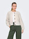 Gestrickte Damenstrickjacke in Ecru