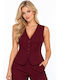 Women's Burgundy Vest WB-61997-27VE-BURGUNDY