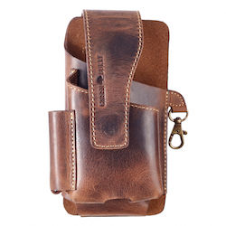 Men’s Genuine Leather Waist Bag Antique Brown 12 X 17.5 X 6 Cm Dampfer Vintage Greenburry