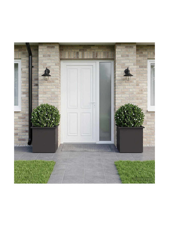vidaXL Set of 2 Metal Planter Boxes Black 50x48 cm