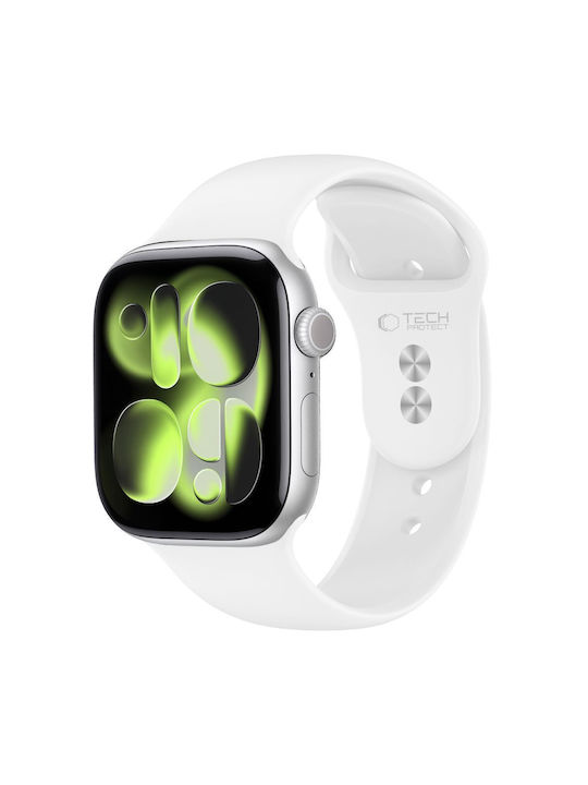 Tech-Protect Λουράκι Σιλικόνης με Pin Λευκό (Apple Watch 38/40/41/42mm)