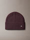 Women's Beanie with Rib Knit in Burgundy