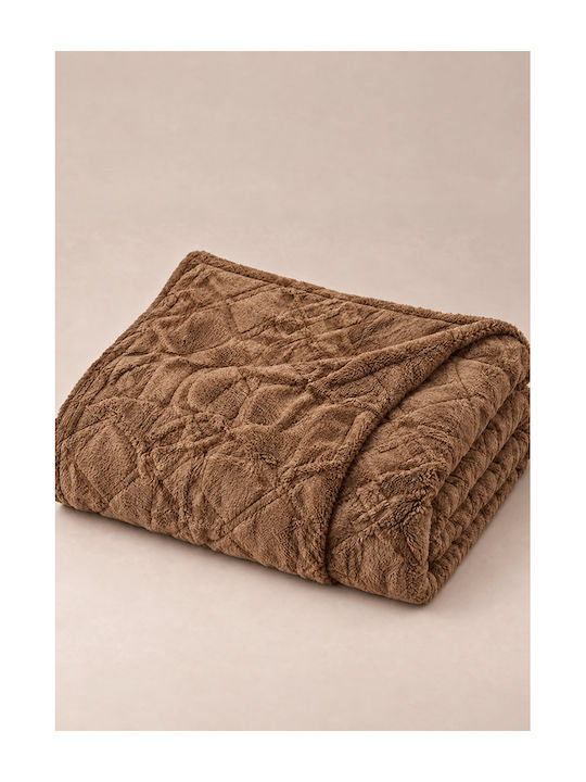 Comfort Double Fleece Blanket 220x240cm Brown