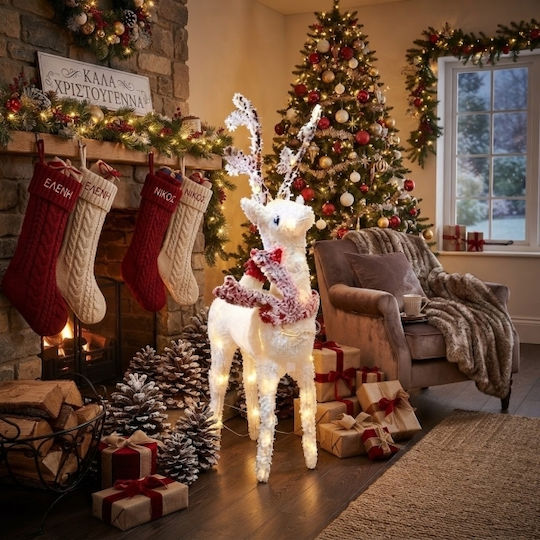 Beleuchtete Weihnachtsfigur Hirsch 125 cm