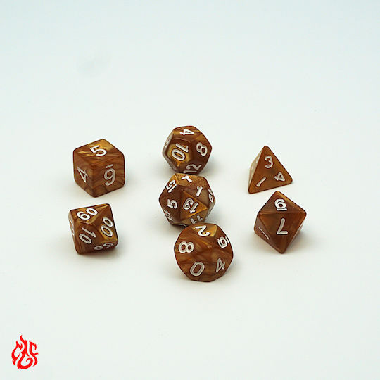 Set de zaruri în săculeț bej RPG Dungeons & Dragons Pathfinder jocuri de război