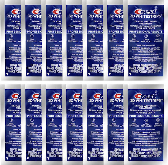Crest 3D White Benzi și Dispozitiv de Albire a Dinților 14 bucăți