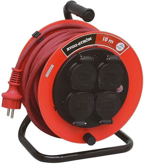 Emos Cable Reel Extension Cord with 10m Cable, 3 x 1.5mm² Cross Section and Grounding