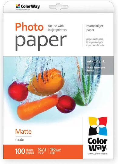 ColorWay Fotopapier Matt 10 × 15 cm 190 g/m² 100 Blatt