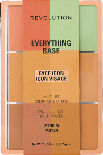 Revolution Everything Base Face Icon Complexion Palette Medium