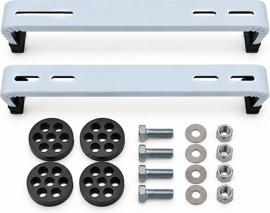 Floor-Mounted Bracket Set White 500x95x56x2.2 for 16,000–24,000 BTU Air Conditioners, Screws, Anti-Vibration Mounts