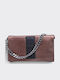 City Girl Leather Women's Clutch Suede Metallic Brown