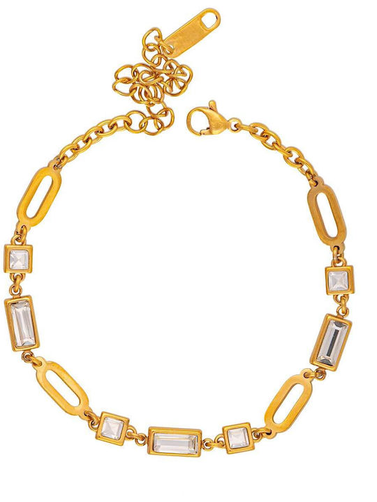 Excite-Fashion Women's Gold Plated Stainless Steel Chain Bracelet