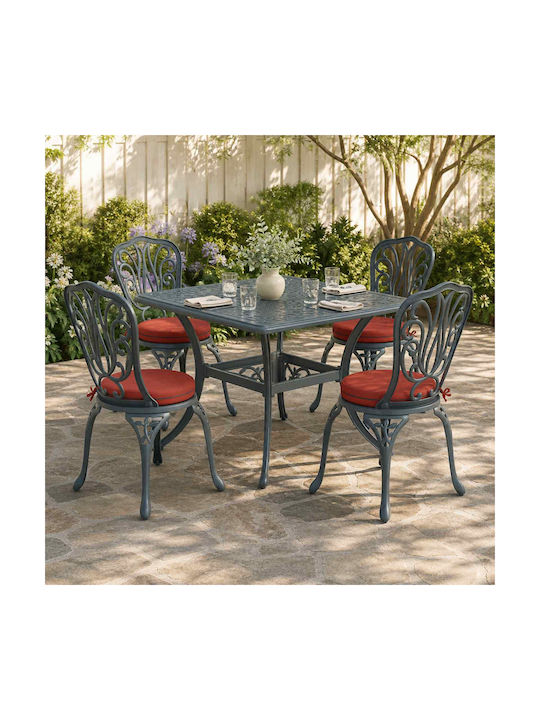 vidaXL Soest Round Red Garden Chair Cushions 4 ...
