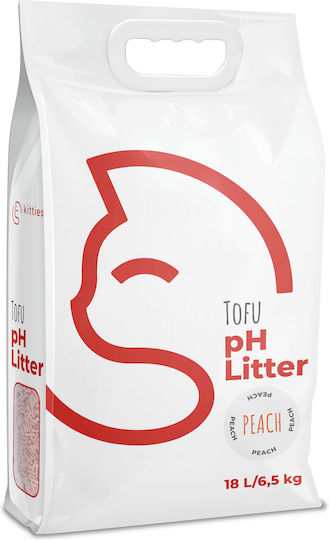 Kitties Ph Litter Plant-Based Tofu Cat Litter with Peach Scent 6.5kg / 18lt