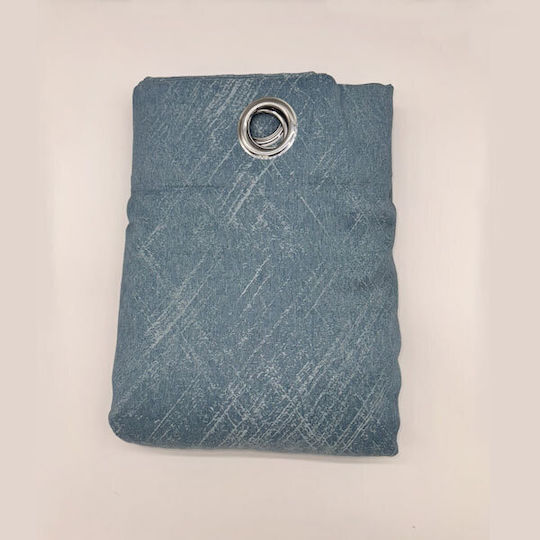 SpitiBazaar Curtain with Grommets Petrol Blue 270x280cm