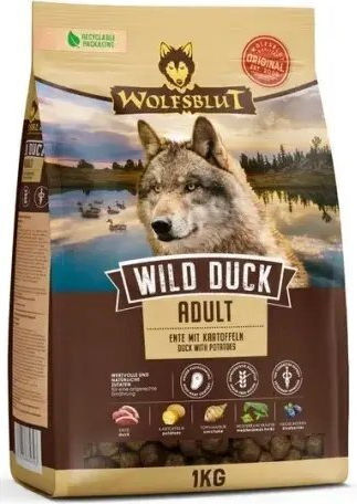 Wolfsblut 1 кг Суха Храна за Кучета в Зряла Възраст с Патица