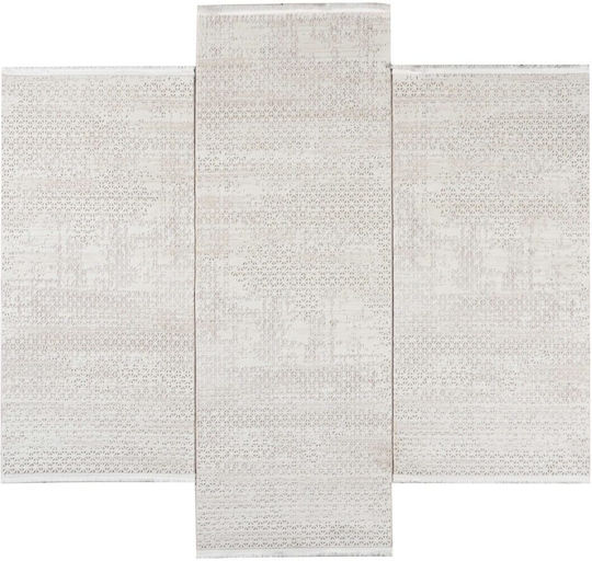 Polcarpet Platinum Modernes Schlafzimmer-Teppichset Cream Beige 3-tlg