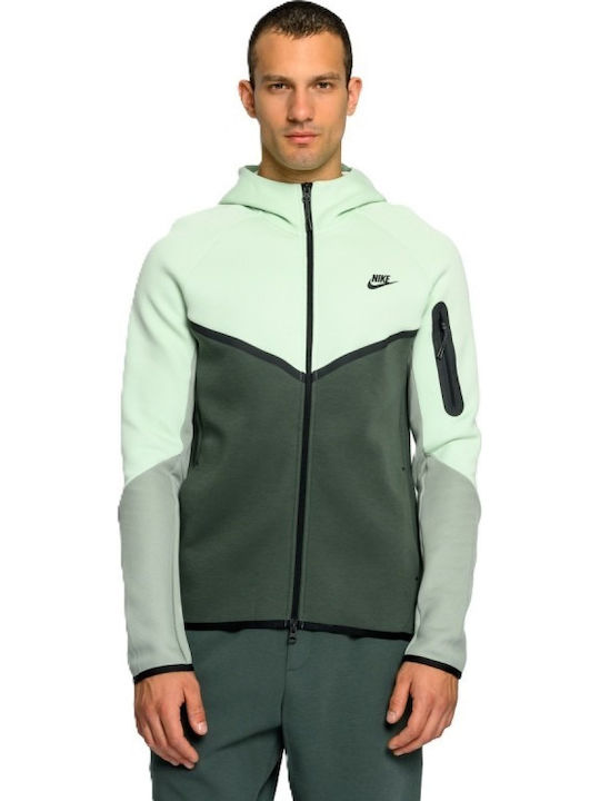 Nike Hoodie Tech Fleece Ζακέτα με Κουκούλα Πράσινη