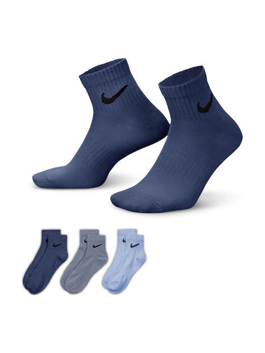 Nike U Nk Everyday Трекинг Чорапи Сини 3 Чифта