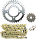 Chain and Sprockets 428HRO 37T 15T Yamaha Crypton 105 Gold O-Ring JT Black Gold
