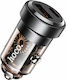 Hoco Dz15 Contact Car Charger Pd45w Qc 1xusb-a 1xusb-c Transparent Smoked Black