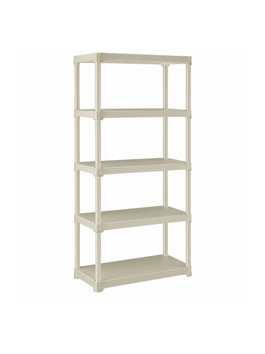 Kunststoffregal mit 4 Ablagen Beige 80x40x176 cm 3111995930000