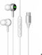 Hoco M120 In-ear Handsfree Earphones with USB-C Plug White