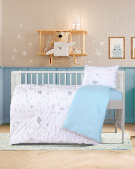Kocoon Set Babybettlaken für Kinderbett aus Baumwolle mit Gummizug Mehrfarbig 70x130 cm