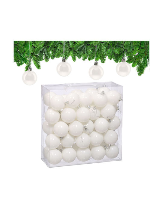 Set aus 50 Weißen Kunststoffkugeln 6 cm