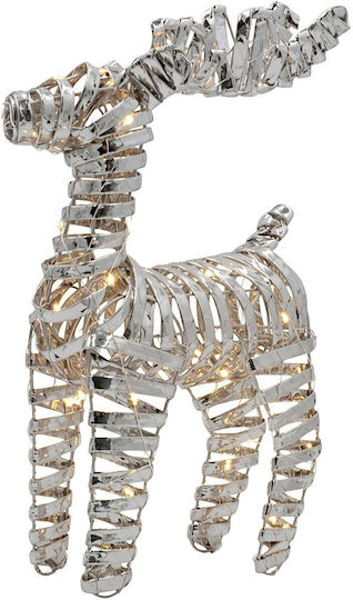 Koopman Illuminated Christmas Figure Reindeer Silver Height 34 cm