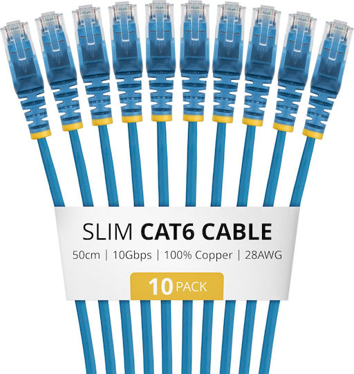 StarTech U/UTP Cat.6 (Gigabit) Καλώδιο Δικτύου Ethernet 0.5m Μπλε