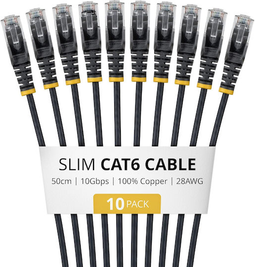 StarTech U/UTP Cat.6 (Gigabit) Network Cable Ethernet 0.5m Black