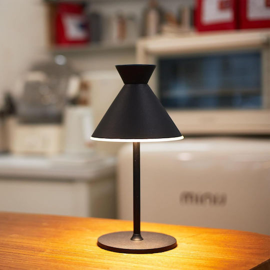 Lampa Μεταλλικό Πορτατίφ LED με Μαύρο Καπέλο και Βάση