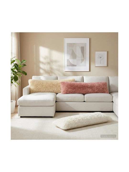 vidaXL Heerlen Fleece Sofa Cushion White 40x145 cm