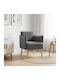 Dunkelgrauer Relaxsessel 60x65x76 cm