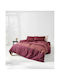 Kentia Versus Double Bed Sheet Set with Fitted Sheet 160x200+35cm Burgundy - Dark Red - Orange (4pcs)